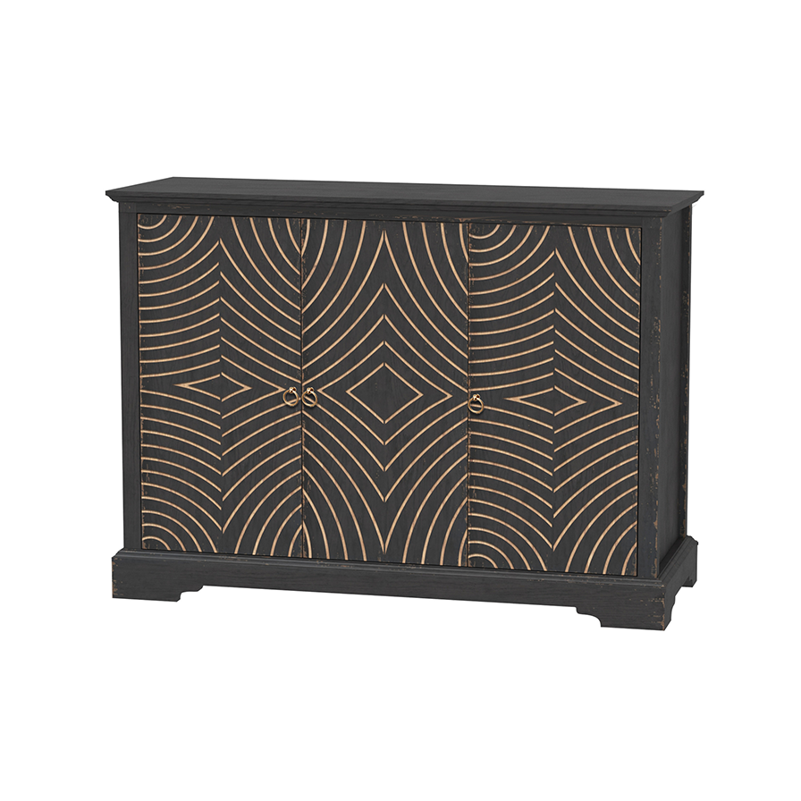 Ondura Black 3-Door Cabinet